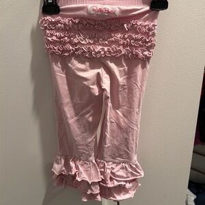 RuffleButts Pink ruffle flare pants